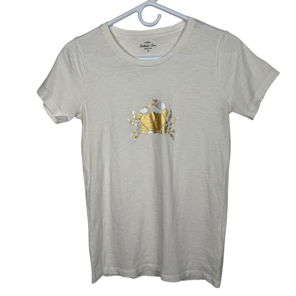 J.Crew Metallic Crab Collector Tee, Size XS